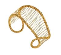 Limtula Cuff Women Stainless Steel Gold Tone Curved Wire Jewelry Minimalist Statement Wrist Accent Daily Wear Wire Cuff Jewelry Sculptural Wrist Accessory Curved Metal Bangle Minimalist Arm