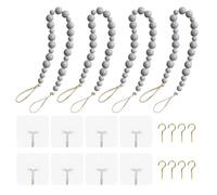 Limtula Curtain Beads Tiebacks, 4Pieces, Decorative Holdbacks and Functional Drapery Holders Wood Bead Tie Backs Decorative Drapery Tiebacks