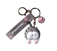 Limtula Cute For Butt For Chains PVC Lovely Cartoon Cats Ass- Keychain Car Bag Pendant Keychains Creative Jewelry Bi Chain Holder Men Woman Rope Lanyard For Car Keys Protection Wallet Assecories