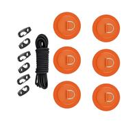 Limtula D Rings Patches Elastic Rope Set PVC Stainless Steel Construction for Inflatable Boats Kayaks Secure Rope Mounting Stainless Steel D Rings Pad