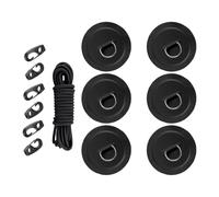 Limtula D Rings Patches Elastic Rope Set PVC Stainless Steel Construction for Inflatable Boats Kayaks Secure Rope Mounting Stainless Steel D Rings Pad