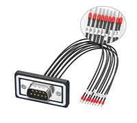 Limtula DB9pin / DB15P / DB25P Adapter to Wire Cable with Numbered Sleeve 50cm Length Copper Conductors Cord Flame Retardant PTFE Insulated Wire