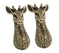 Limtula Deer Head Cabinet Handle Brass Drawer Pull, Aged Color 2PCS