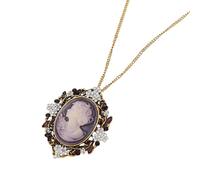 Limtula Delicate Sculpted Hollow Pendant Chain Jewelry with Crystal Embellishments Comfortable Lightweight Accessory for Women Statue Hollow Out Pendant Necklace