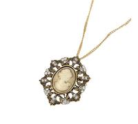 Limtula Delicate Sculpted Hollow Pendant Chain Jewelry with Crystal Embellishments Comfortable Lightweight Accessory for Women Statue Hollow Out Pendant Necklace