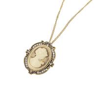 Limtula Delicate Sculpted Hollow Pendant Chain Jewelry with Crystal Embellishments Comfortable Lightweight Accessory for Women Statue Hollow Out Pendant Necklace