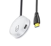 Limtula Desktop Computer Power Button Extender, White | With USB 2.0 Port Desk Reset Control, ABS Housing for Under Desk Tower Access