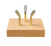 Limtula Display Stand Wood Geodes Showcase Rack with Gold Metal Arms Elegant Decorative for Mineral Specimens and Fossils