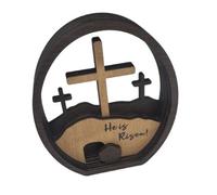 Limtula Easters Crosses and Empty Tomb Resurrections Scene Wooden Decoration Table Sign for Festives Home Display Ornament Gift Wood Easters Display