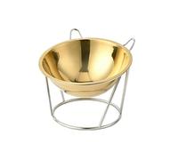 Limtula Easy Rinse Pet Bowl for Cats and Small Dogs, Gold | Elevated Stainless Steel Slow Feeding Feeder, 450 Ml with Stand Home