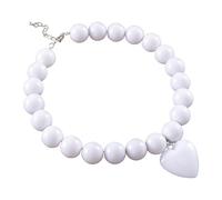 Limtula Elegant Beaded Large Heart Necklace Symbolizing Forever Love And Sophistication For Fashion Forward Women Alloy Necklace