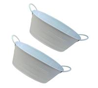 Limtula Elegant Oval Flower Planter Bucket Container With Double Handle Suitable For Succulents Plant Home Office Decoration No Drainage Hole Planter