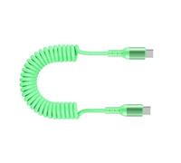 Limtula End Type C Charging Wire Male Port USB C Spring Coiled Cable Cord 6Amp Fast Charging Data Transfer Line Black USB Cable