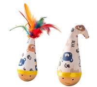 Limtula Entertaining Wobbly Cats Toy Auto Balancing Fun Exercise and Mental Stimulation Wobbles Ball Wear-Resistant Chew Toy Tumbling Cats