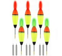 Limtula EVA Fishing Bobber Set for Shoreline Casting, Sea and Rock Fishing with Bottom Loop Design and CR425 Batteries Sea Float Rock Bobber Shoreline Casting Float Night Eva External Fluorescent
