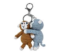 Limtula Eye Catching Delightful Hand Crocheted Monkey Keychain for Auto and Daily Use Charm Miniature Art Piece Stylish Keyring