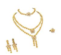 Limtula Fashionable Bridal Accessories Set Alloy Necklace and Studs Earrings for Women Attending Grand Celebration Bridal Jewelry Set