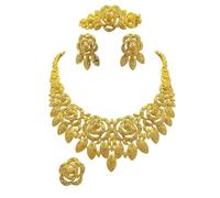 Limtula Fashionable Bridal Accessories Set Alloy Necklace and Studs Earrings for Women Attending Grand Celebration Bridal Jewelry Set