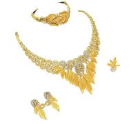 Limtula Fashionable Bridal Accessories Set Alloy Necklace and Studs Earrings for Women Attending Grand Celebration Bridal Jewelry Set