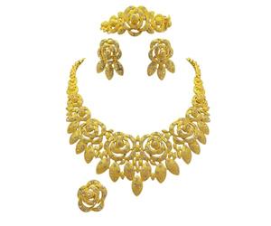 Limtula Fashionable Bridal Accessories Set Alloy Necklace and Studs Earrings for Women Attending Grand Celebration Bridal Jewelry Set