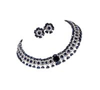 Limtula Fashionable Crystal Flower Jewelry Set Elegant Necklace and Studs Earrings Set Suitable for Parties and Daily Wear Offices Wear Jewelry