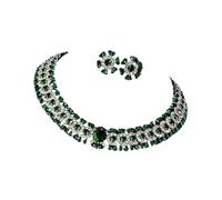Limtula Fashionable Crystal Flower Jewelry Set Elegant Necklace and Studs Earrings Set Suitable for Parties and Daily Wear Offices Wear Jewelry