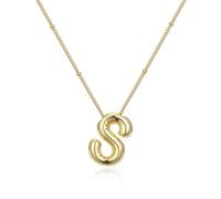 Limtula Fashionable Smooth Letter Necklace Unique Collarbone Chain Alloy Texture Perfect for Enhancing Any Outfit Stylish Necklace