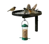 Limtula Fence Side Bird Bath for Garden Spaces | Wall Mounted Basin with Lower Hook, Open Metal Tray, Patio Wildlife Watering Perch