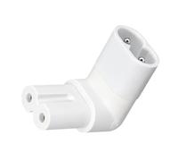Limtula Figure-8 Power Cord Adapter for C8 to C7 Redirected Direction | White Housing, Compact Plug-in Format, C8 and C7 Interface Connection for Compatible Electronic Equipment