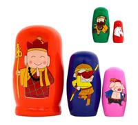 Limtula Five Character Nesting Doll Toy Set with Wood Construction | Painted Story-Inspired Characters, Graduated Pieces for Opening and Nesting, Compact Storage Between Play