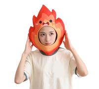 Limtula Flame Shape Stretchy Skull Hat For Photography Cosplay Event Soft Breathable Headgear Hat For Family Gathering Event Flame HeadCover