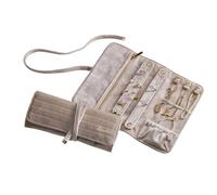 Limtula Flocking Jewelry Roll Organizers Portable Designs for Wedding Travel Gift Presentation Soft Flocking Jewelry Roll Pouches Foldable Designs for Necklace Earring Rings Storage and Travel