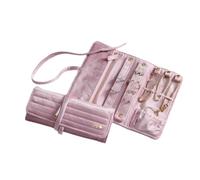 Limtula Flocking Jewelry Roll Organizers Portable Designs for Wedding Travel Gift Presentation Soft Flocking Jewelry Roll Pouches Foldable Designs for Necklace Earring Rings Storage and Travel