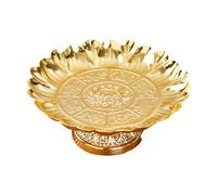 Limtula Footed Ceremonial Plate with Lotuses Offering Tray for Temples Home Altars Decorative Serving Tray Buddhist Offering Bowl