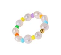 Limtula Freshwater Pearls Beaded Rings Elegant Beaded Finger Jewelry Party Accessories Suitable for Various Occasion Stylish Hoop