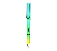 Limtula Gradient Color Fountain Pen Visible Window Removable Piston-Filled Absorber 0.35mm 0.5mm Nib Comfortable Grip Fountain Pen Blue Cartridges Black Red Blue Refillable