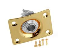 Limtula Guitar Input Output Jacks Socket Plate Rectangular 1/4 Inch (6.35mm) with Mounting Screws for Electric Guitar Bass Parts