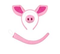 Limtula Halloween Piggy Costume Accessories Include Ear Headband Tail Bowtie Glove Skirt for Kid Boy Girl Cosplay Tail Set