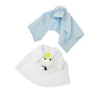 Limtula Halloween Yard Decor Outfit, Fabric 2 Piece Porch Clothes Set with Blue Headscarf and White Body Garment for Garden Entry Display Porch Outfit Statue Clothes Halloween Costume Yard Decor
