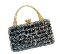 Limtula Handle Evening Handbag with a Chain Strap and Clasp | Top Clasp Closure, Rigid Handle and Chain Strap, Defined Box Shape for Dances, Date and Holiday Gatherings