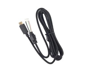 Limtula Headset Rewire Replacement Cord, Black | 180cm Type-C Braided Open End Cable for Damaged Line Renewal, Workshop Service