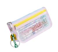 Limtula High Capacity Pencil Case 2 Compartments Pen Bag Clear Pencils Pouches Pen Organiser Travel Cosmetic for Adult Clear Mesh for Students.