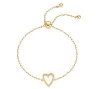 Limtula Hollow Heart Stainless Steel Adjustable Size, Big golden heart