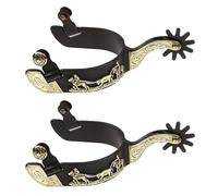 Limtula Horse Boot Spur Hand Carved Decoration With Gear Western Boy Horse Spur Mild Steel Horse Boot Spur Enduring Western Cowboy Horse Spur For Riding