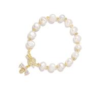 Limtula Imitation Pearls for Women Crystal Honeybees Pendant Handchain Adjustable Wristchain Accessory Jewelry