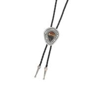 Limtula Indigenous Styles Leather Tie with Stone Pattern Acrylic and Alloy for Men Women Western Necklace