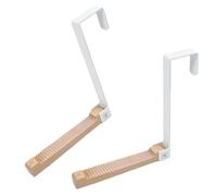 Limtula Innovative Foldable Over Door Hooks with Nonslip Protections Sturdy Wooden Hanger for Bathroom Bedroom Organization Over The Door Hooks Hanger