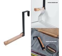 Limtula Innovative Foldable Over Door Hooks with Nonslip Protections Sturdy Wooden Hanger for Bathroom Bedroom Organization Over The Door Hooks Hanger
