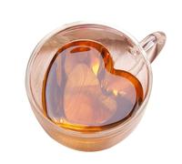Limtula Insulated Heart Shape Glass Mug with Double Layered Heatproof Safe for Coffee Teas Romantics Valentines Day Mother Gift Double Walled Insulated Heart Shape Glass Cup