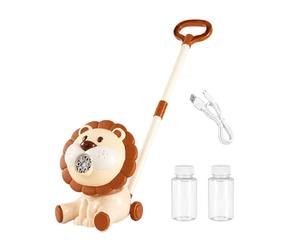Limtula Interactive Electric Bubble Machine Cartoon Lions Shape Bubble Maker Handheld and Push Design for Child Outdoor Activity Party Maker